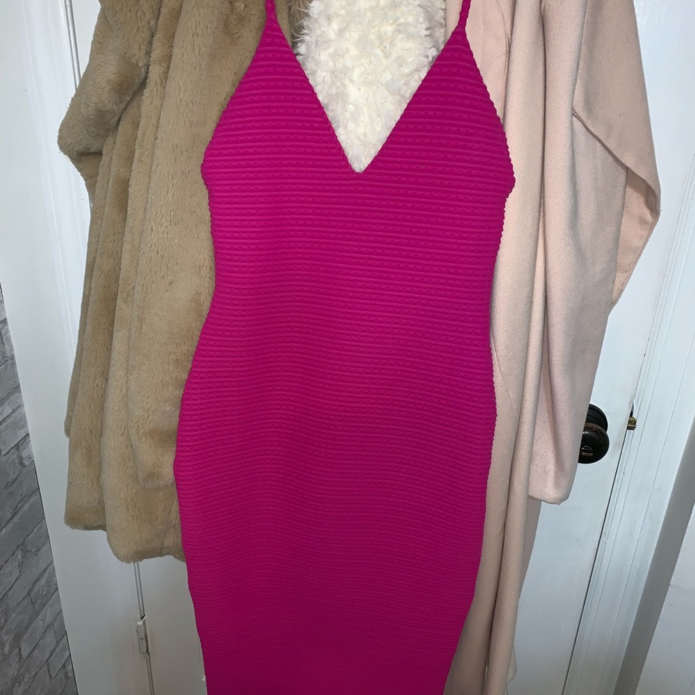 Hot pink Missguided dress